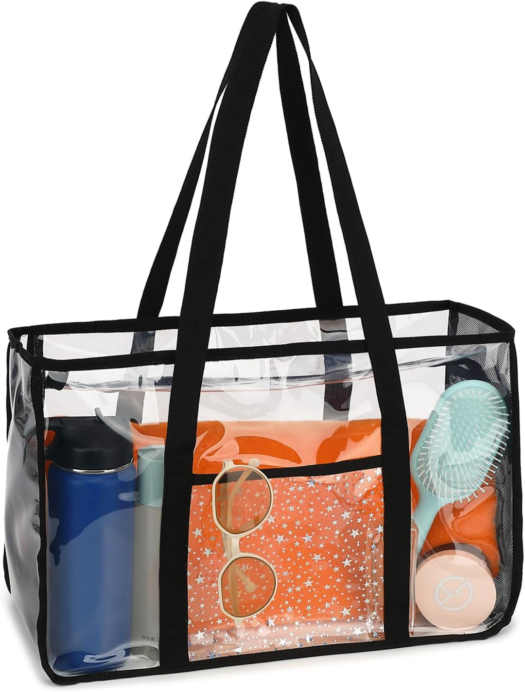 Buy 1, Get 1 FREE – Extra Large Clear Mesh Beach Tote with 8 Pockets – ClearWave
