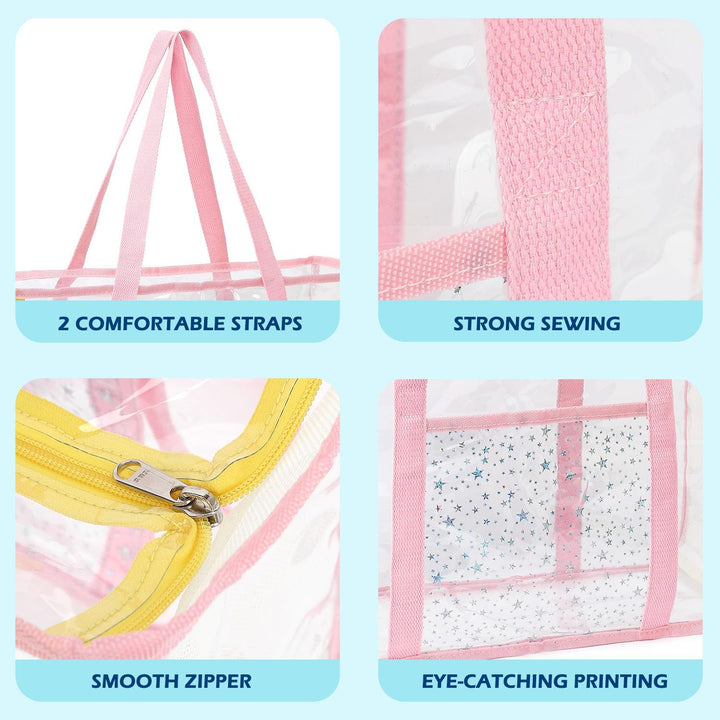 Buy 1, Get 1 FREE – Extra Large Clear Mesh Beach Tote with 8 Pockets – ClearWave