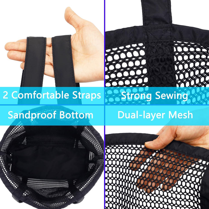 Buy 1, Get 1 FREE – Extra Large Clear Mesh Beach Tote with 8 Pockets – ClearWave