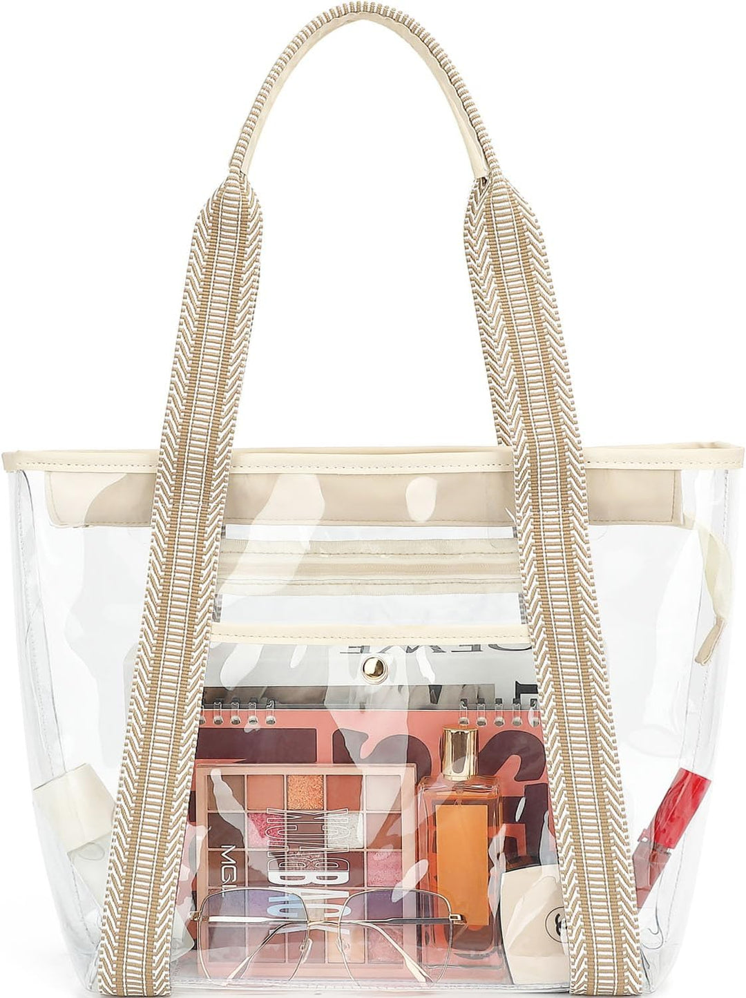 Buy 1, Get 1 FREE – Extra Large Clear Mesh Beach Tote with 8 Pockets – ClearWave