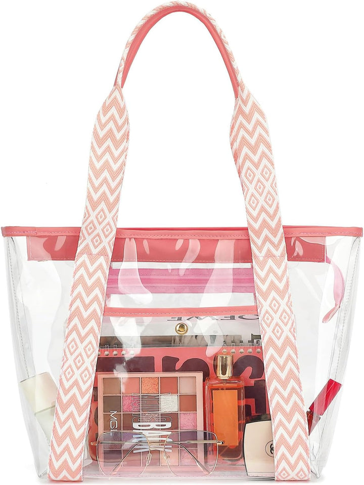 Buy 1, Get 1 FREE – Extra Large Clear Mesh Beach Tote with 8 Pockets – ClearWave
