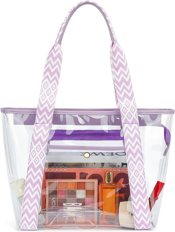 Buy 1, Get 1 FREE – Extra Large Clear Mesh Beach Tote with 8 Pockets – ClearWave