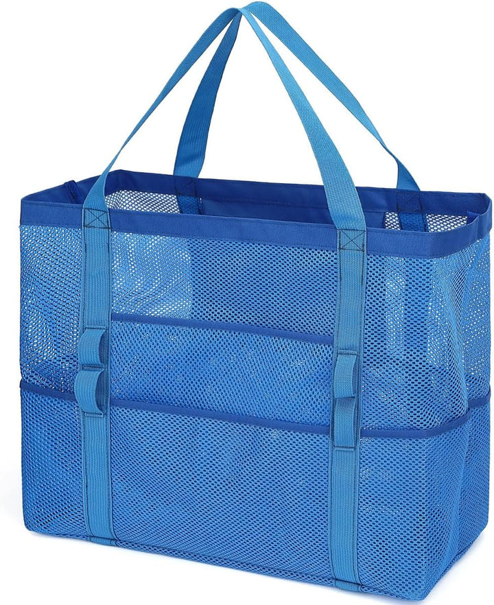 Buy 1, Get 1 FREE – Extra Large Clear Mesh Beach Tote with 8 Pockets – ClearWave