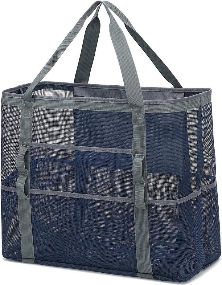 Buy 1, Get 1 FREE – Extra Large Clear Mesh Beach Tote with 8 Pockets – ClearWave