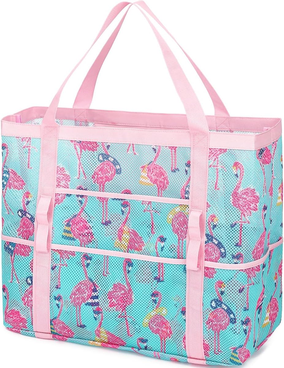 Buy 1, Get 1 FREE – Extra Large Clear Mesh Beach Tote with 8 Pockets – ClearWave