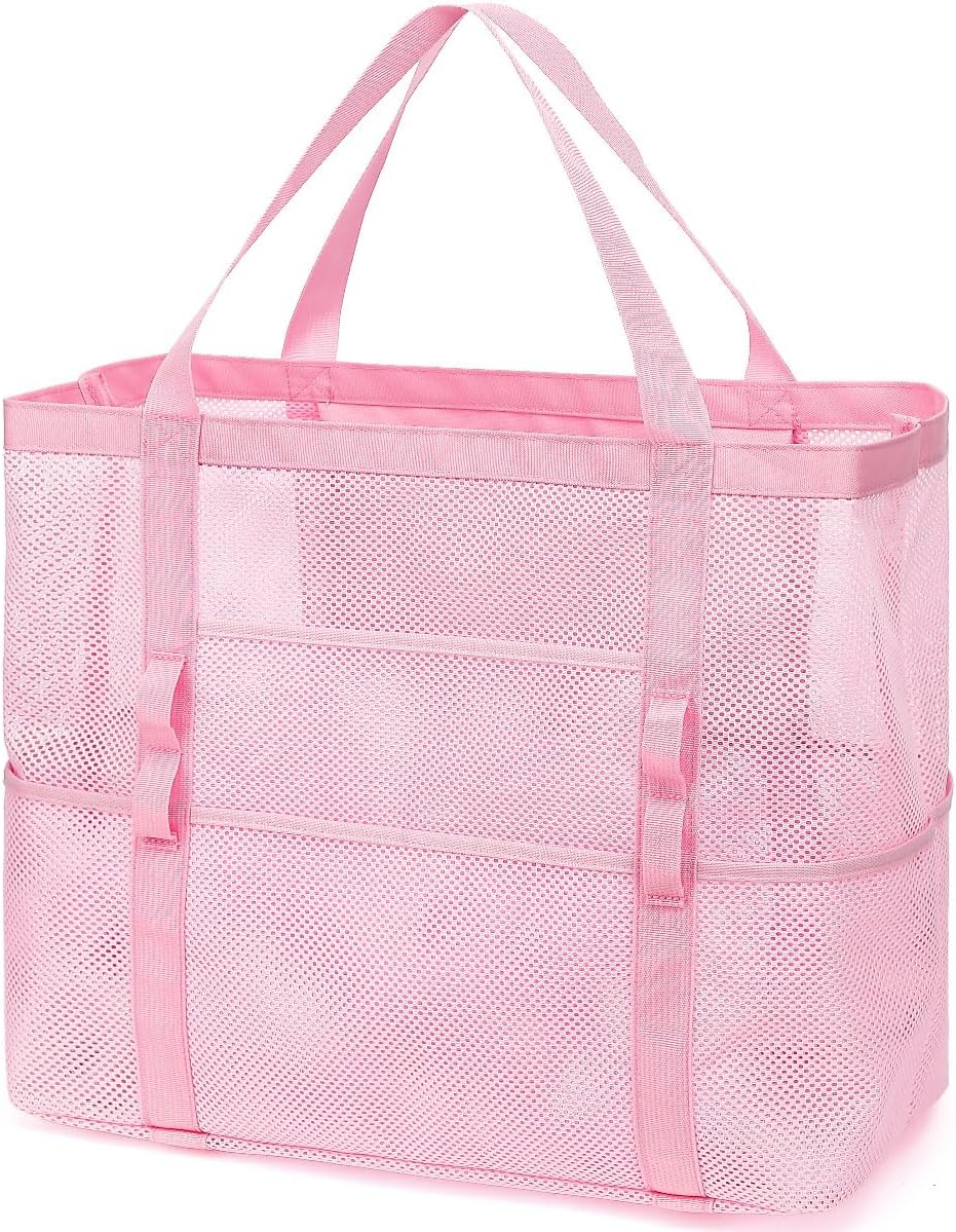 Buy 1, Get 1 FREE – Extra Large Clear Mesh Beach Tote with 8 Pockets – ClearWave