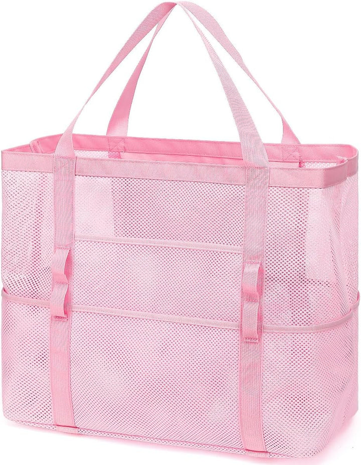 Buy 1, Get 1 FREE – Extra Large Clear Mesh Beach Tote with 8 Pockets – ClearWave