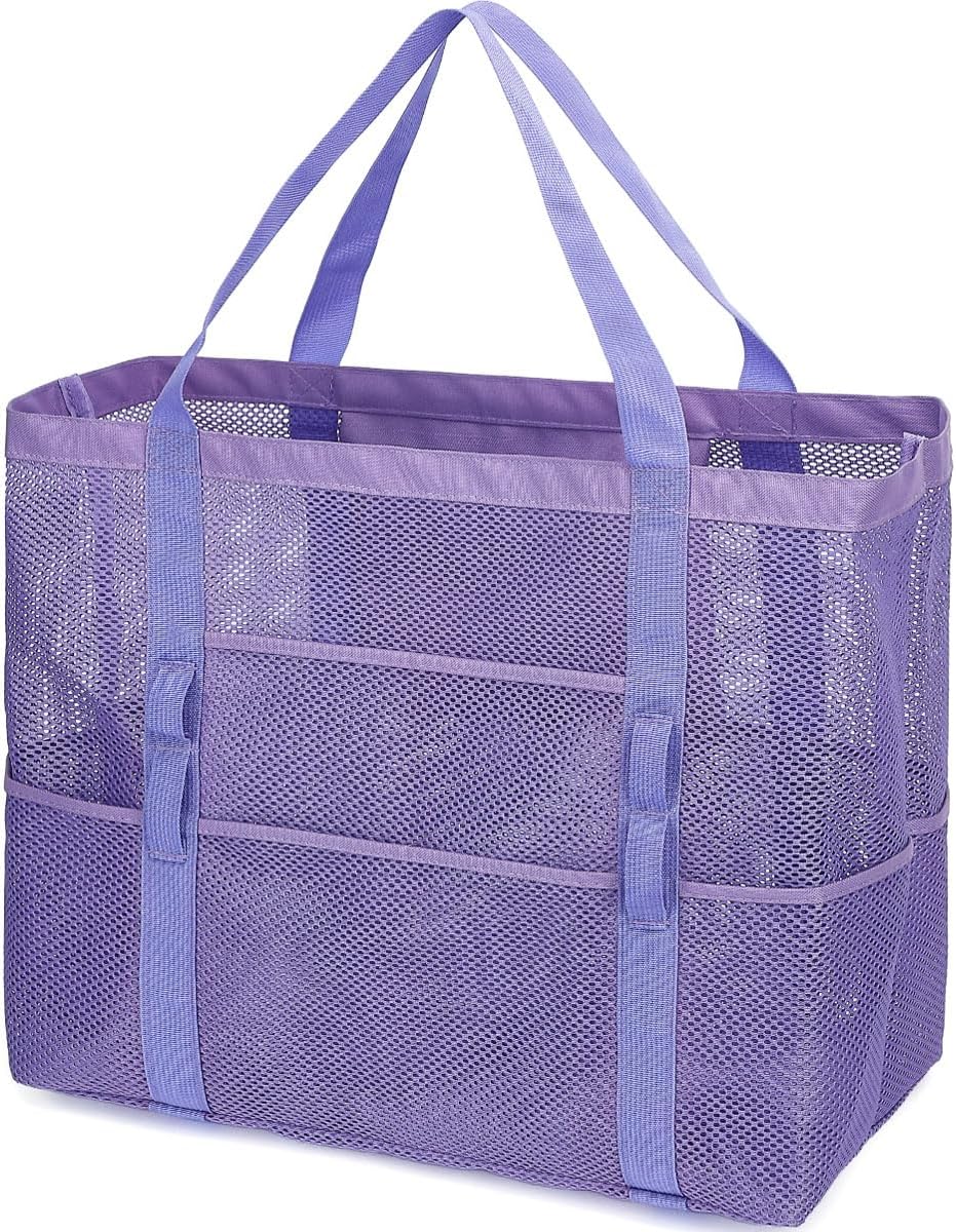 Buy 1, Get 1 FREE – Extra Large Clear Mesh Beach Tote with 8 Pockets – ClearWave
