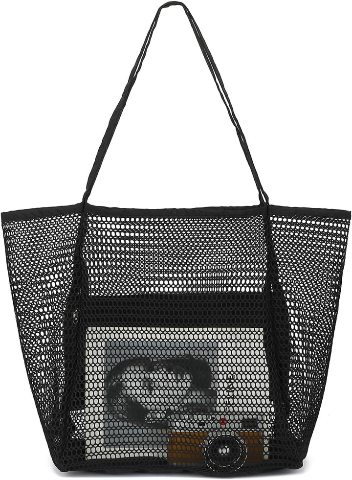 Buy 1, Get 1 FREE – Extra Large Clear Mesh Beach Tote with 8 Pockets – ClearWave