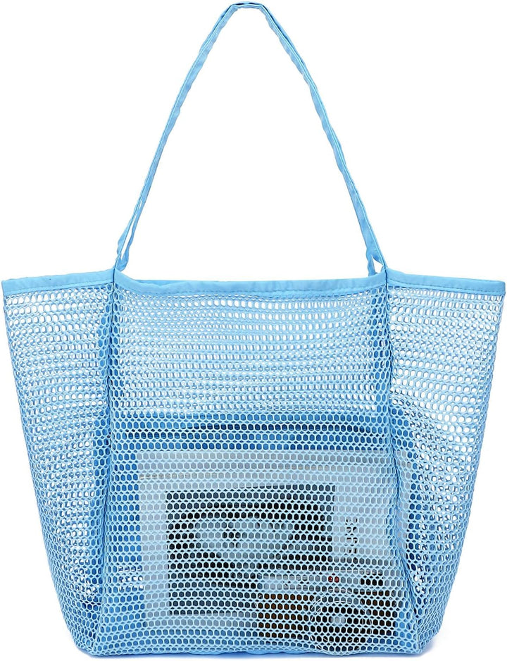 Buy 1, Get 1 FREE – Extra Large Clear Mesh Beach Tote with 8 Pockets – ClearWave