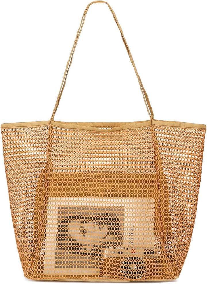 Buy 1, Get 1 FREE – Extra Large Clear Mesh Beach Tote with 8 Pockets – ClearWave