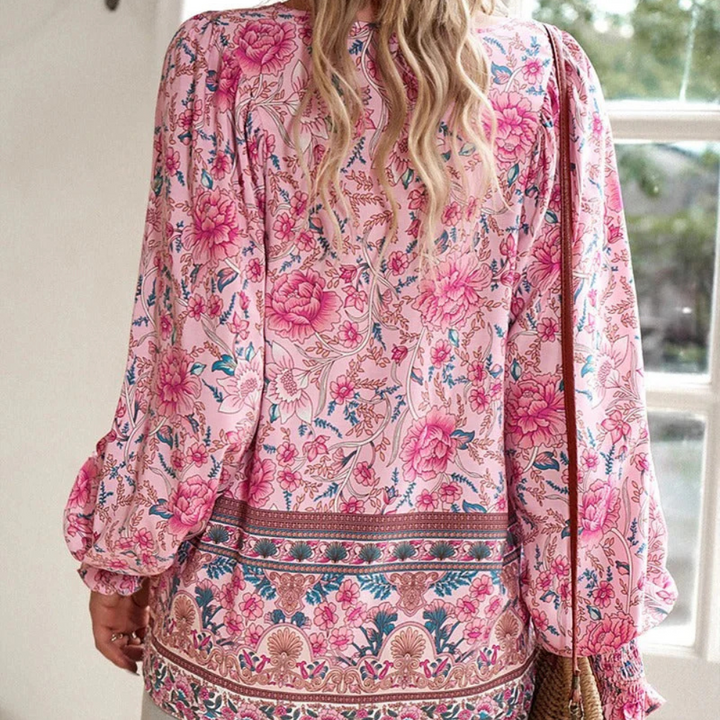 Fashionable Blouse with Floral Print for Women - Valerie-XS-Nora Luxe