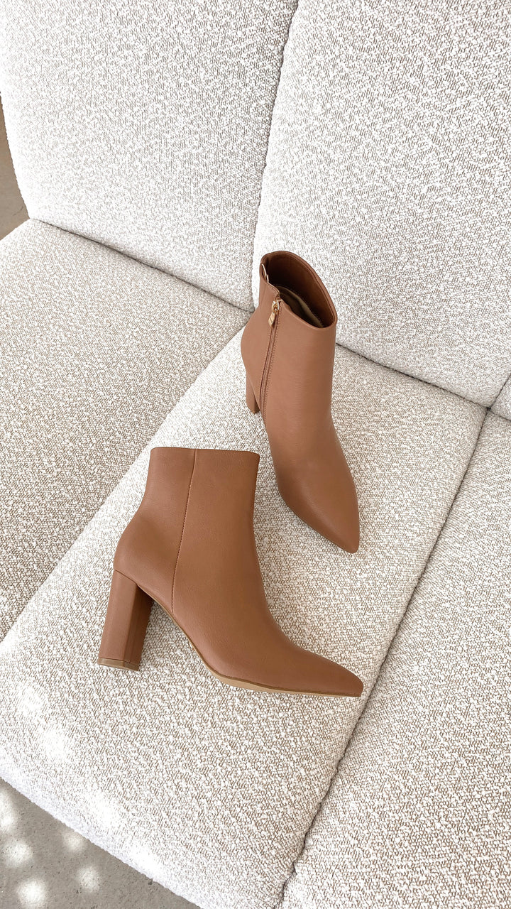 Fashionable Casual Ankle Boots - Elonette-Brown-3-Nora Luxe