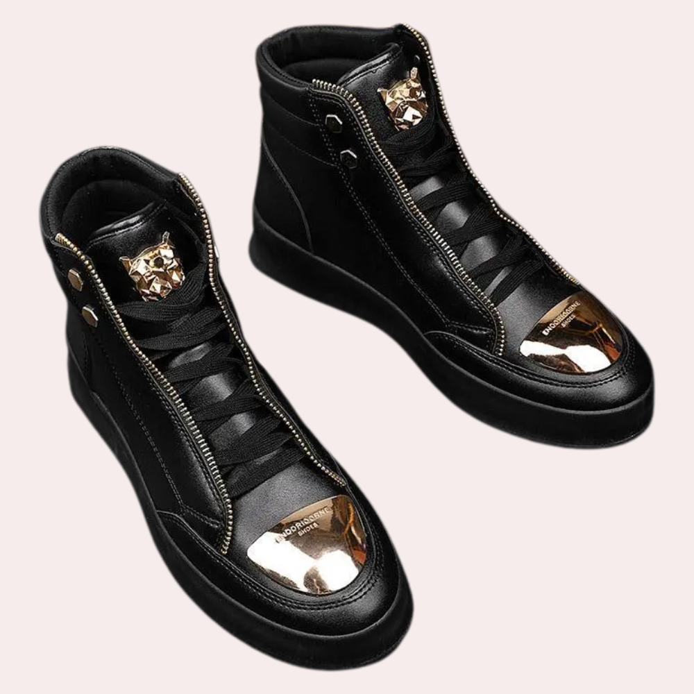 Fashionable High Sneakers for Men - Rafael-Black-6.5-Nora Luxe