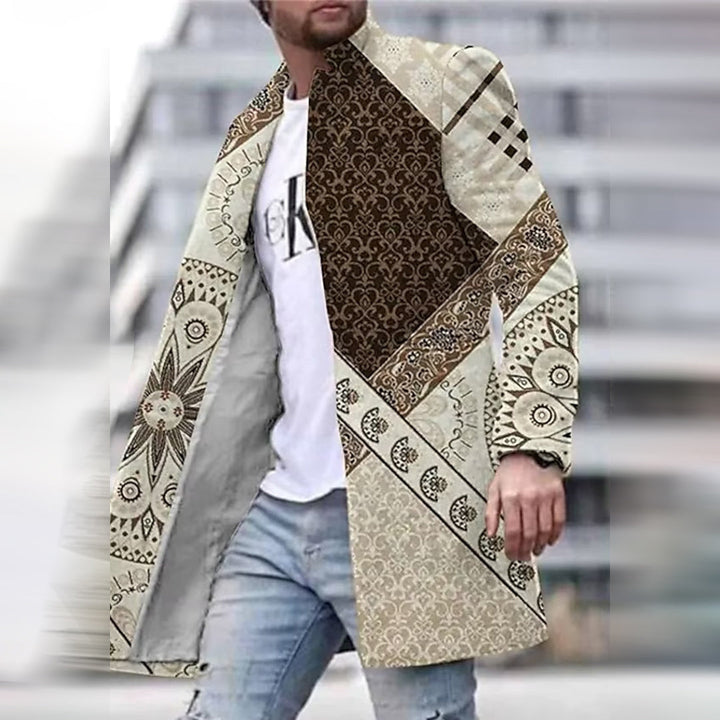 Fashionable Men's Coat with Unique Pattern - Laurent-Brown-S-Nora Luxe