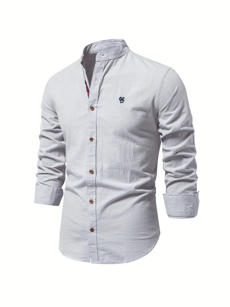 Fashionable men's shirt for spring - Leon-Gray-XS-Nora Luxe