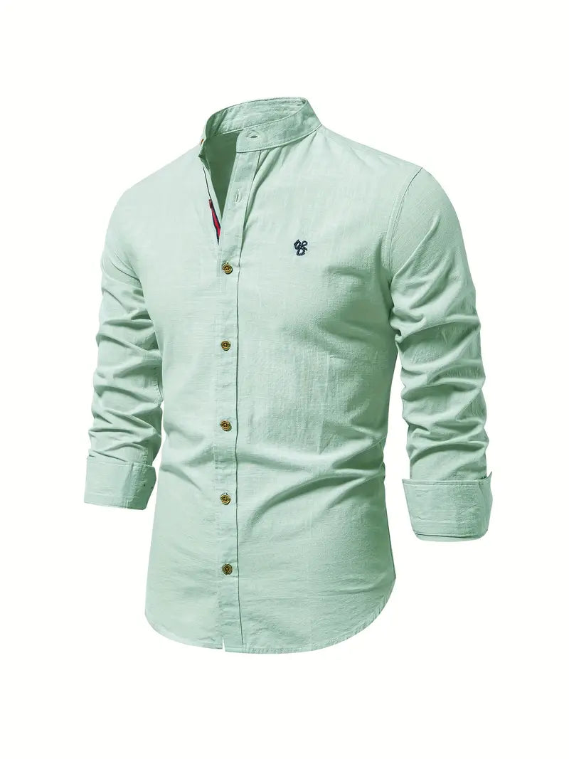 Fashionable men's shirt for spring - Leon-Light green-XS-Nora Luxe