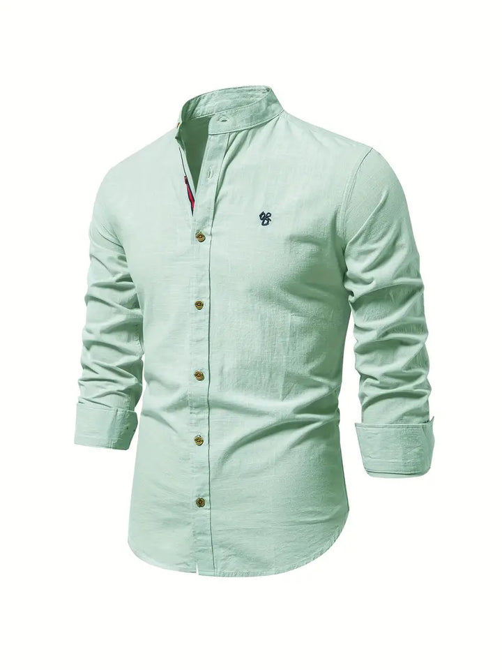 Fashionable men's shirt for spring - Leon-Light green-XS-Nora Luxe