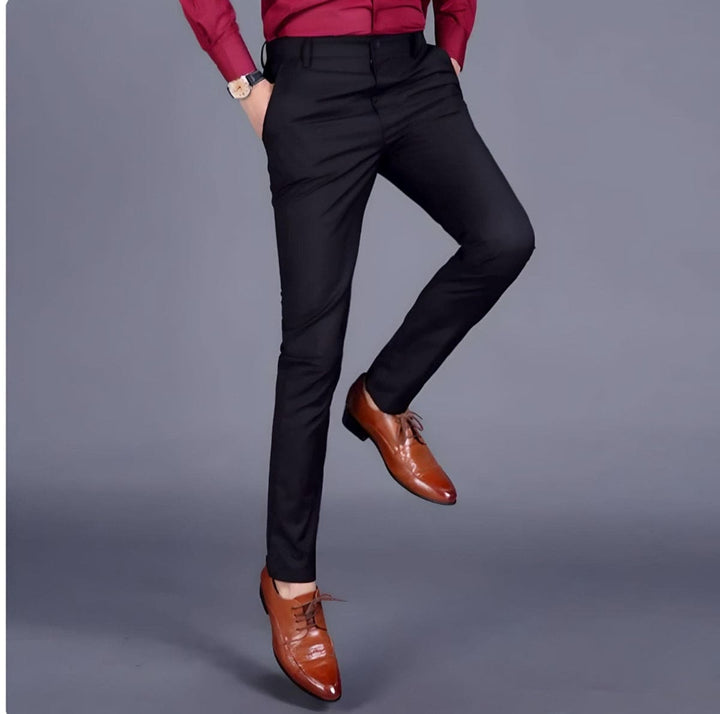 Fashionable Men's Stretch Trousers - Nolan-Black-29-Nora Luxe