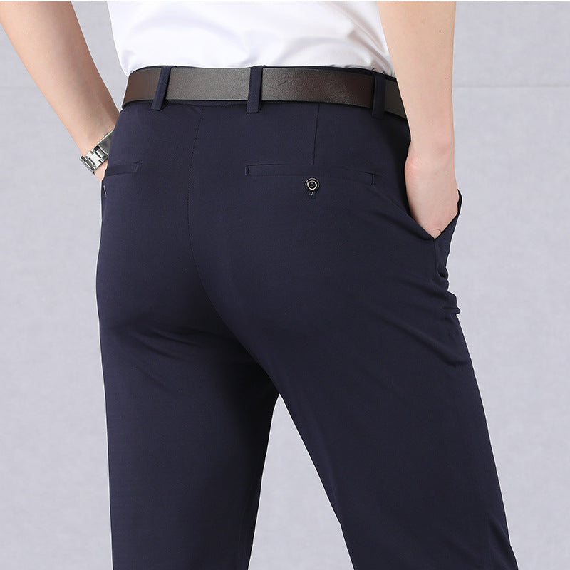 Fashionable Men's Stretch Trousers - Nolan-Blue-29-Nora Luxe