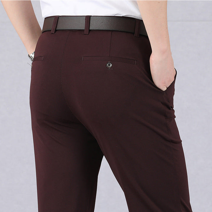 Fashionable Men's Stretch Trousers - Nolan-Red-29-Nora Luxe