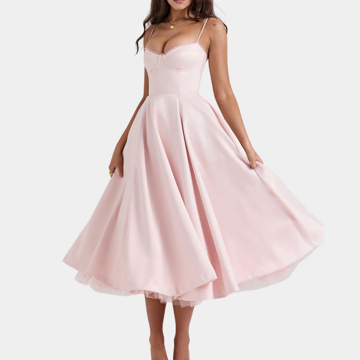 Fashionable Midi Dress - Elena-Pink-2XS-Nora Luxe
