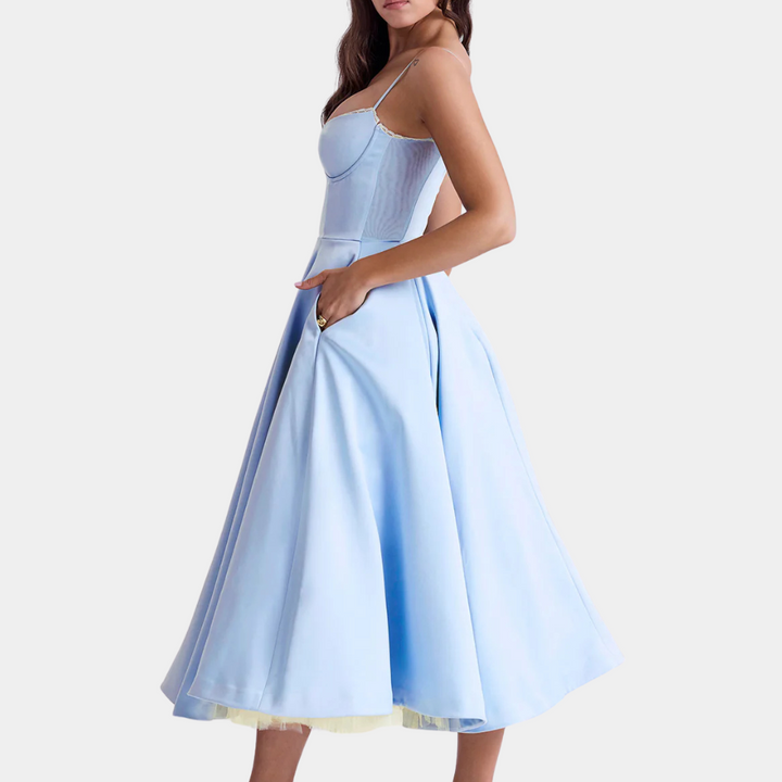 Fashionable Midi Dress - Elena-White-2XS-Nora Luxe