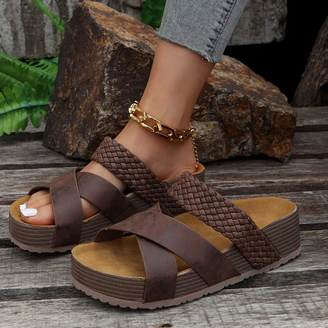 Fashionable Orthopaedic Sandals - Lena-Brown-2.5-Nora Luxe