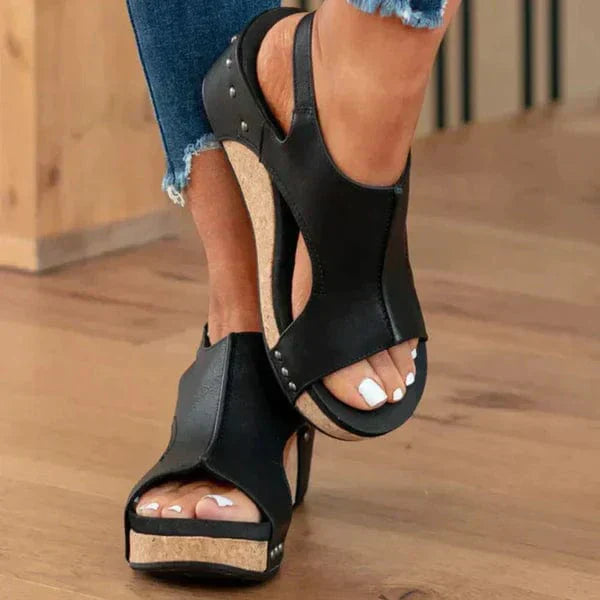 Fashionable Orthopaedic Women's Wedge Sandals - Lara Wegner-Brown-4.5-Nora Luxe