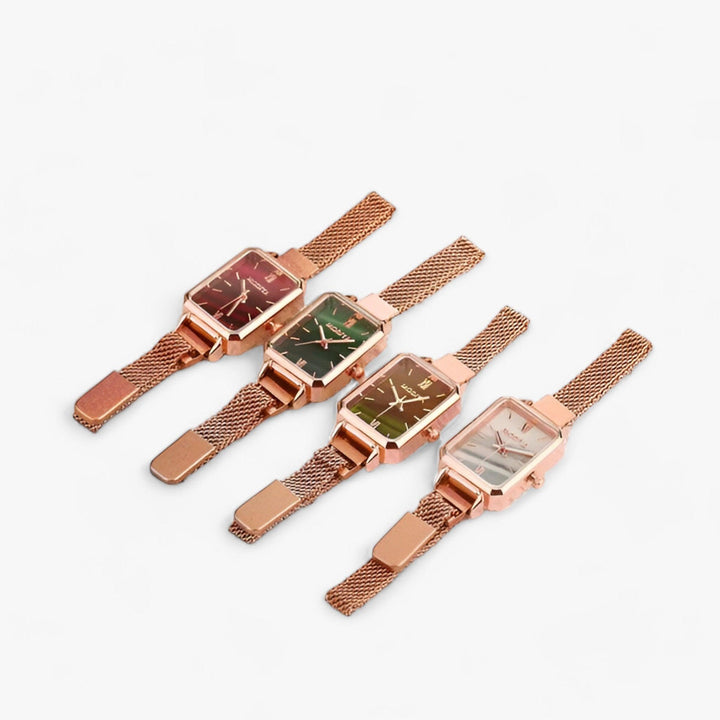 Fashionable Square Watch with Magnetic Band - Selena-Brown-Nora Luxe