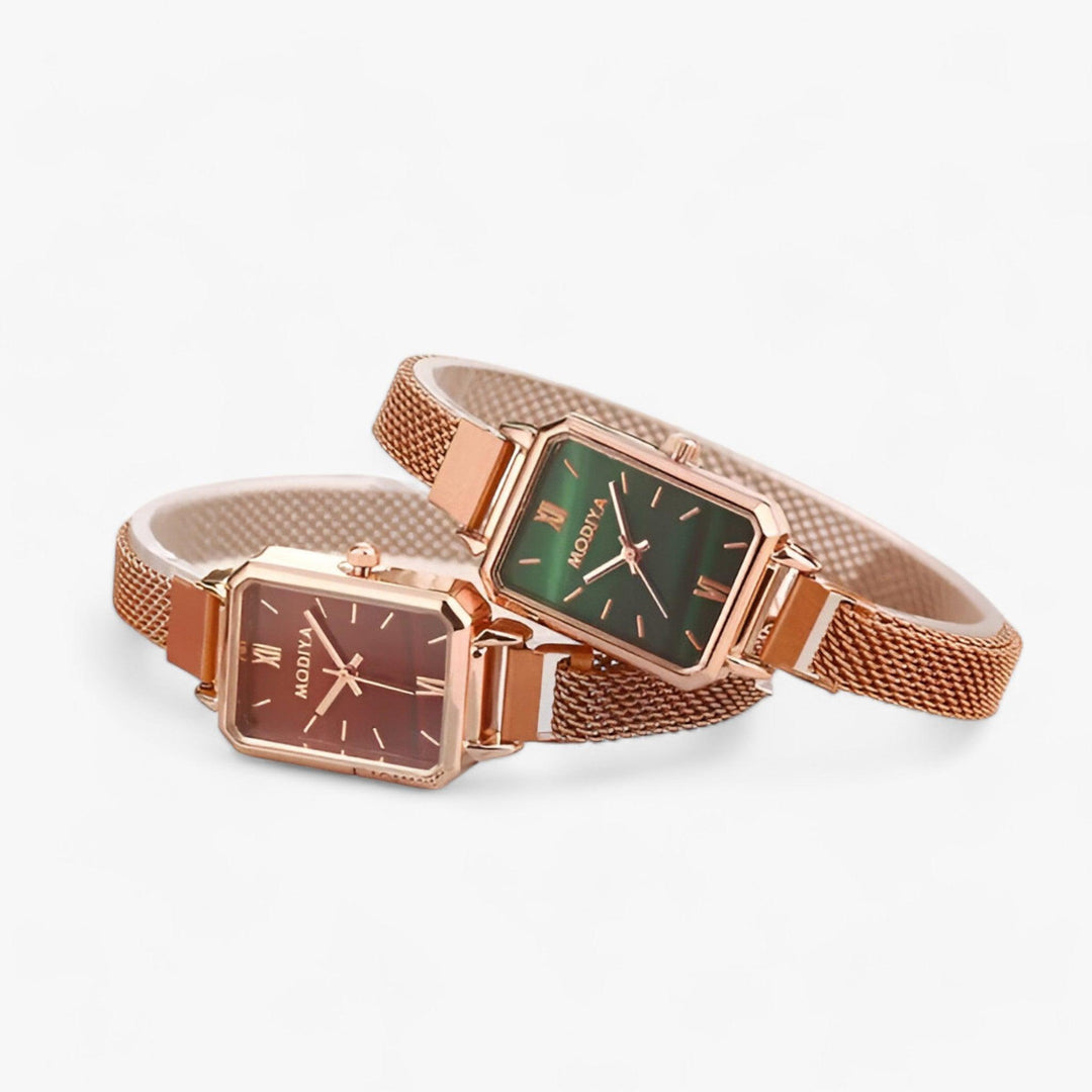 Fashionable Square Watch with Magnetic Band - Selena-Brown-Nora Luxe