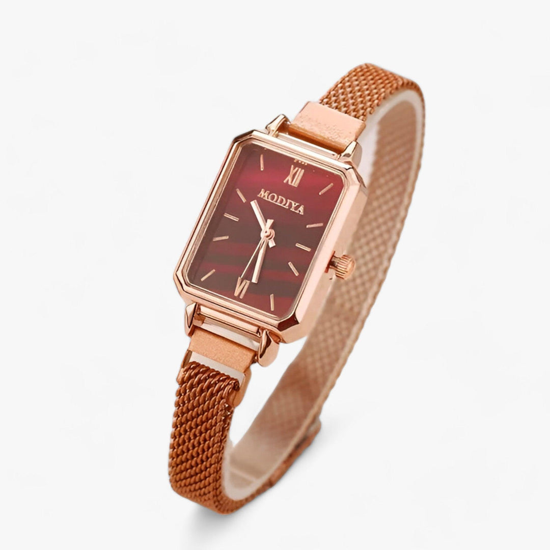 Fashionable Square Watch with Magnetic Band - Selena-Red-Nora Luxe