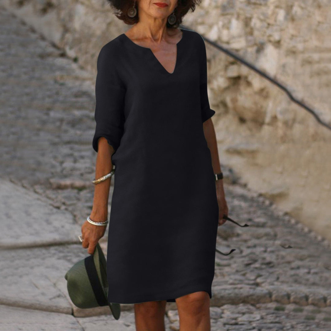 Fashionable Summer Dress - Sofia-Black-S-Nora Luxe