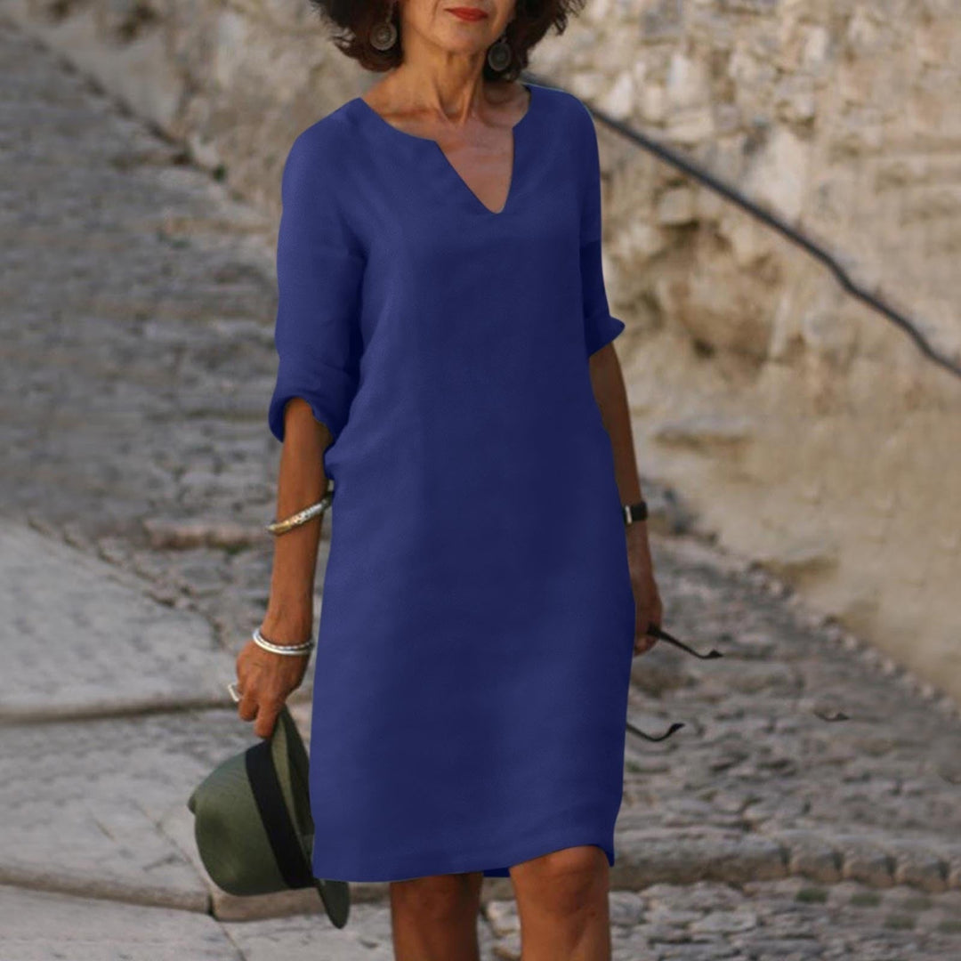 Fashionable Summer Dress - Sofia-Dark blue-S-Nora Luxe