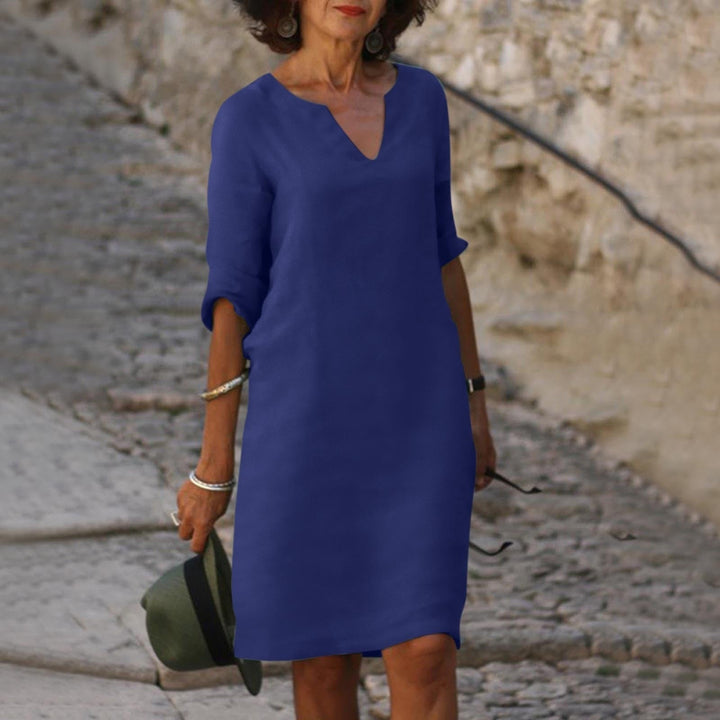 Fashionable Summer Dress - Sofia-Dark blue-S-Nora Luxe