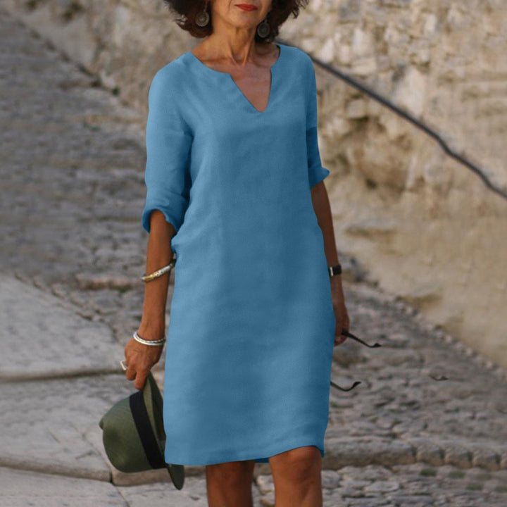 Fashionable Summer Dress - Sofia-Light blue-S-Nora Luxe