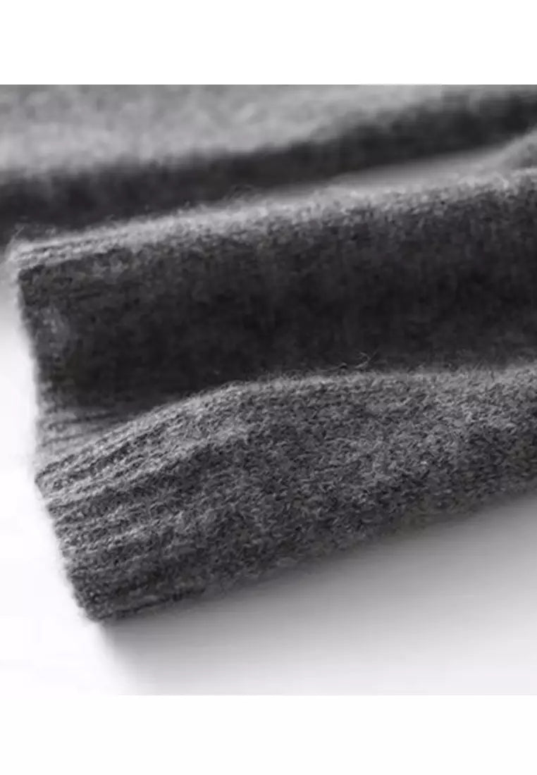 Fashionable Sweater with Stylish Button Closure - Elisa-S-Gray-Nora Luxe