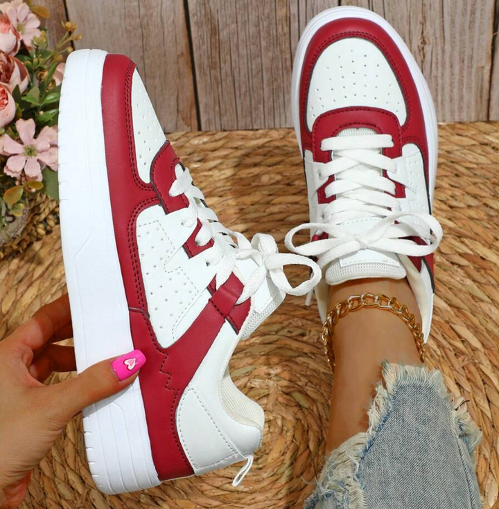 Fashionable Women's Sneakers - Naya-Red-2.5-Nora Luxe