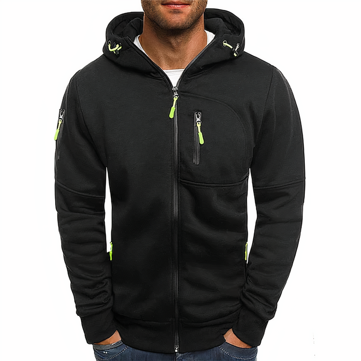 Fashionable zip-up hoodie - Markus-Black-S-Nora Luxe