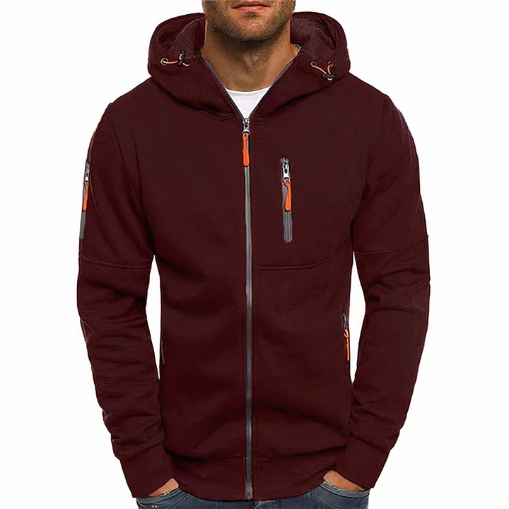 Fashionable zip-up hoodie - Markus-Bordeaux red-S-Nora Luxe