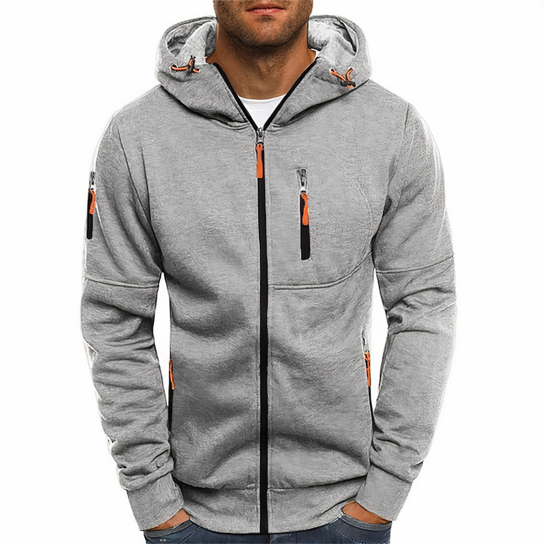 Fashionable zip-up hoodie - Markus-Light blue-S-Nora Luxe