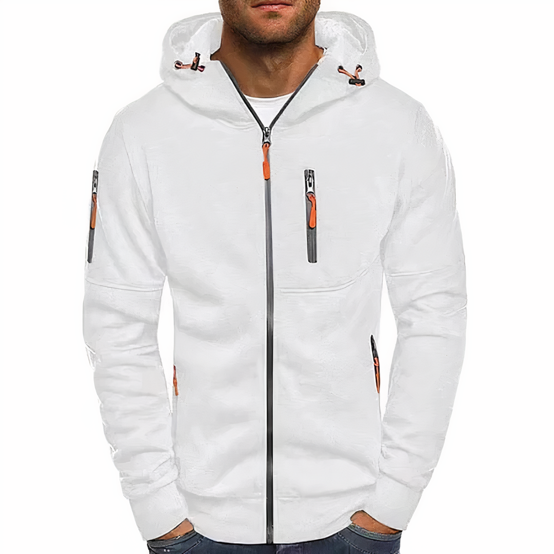 Fashionable zip-up hoodie - Markus-White-S-Nora Luxe