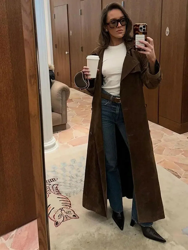 Faux Suede Winter Jacket for Women - Sorina-S-Nora Luxe