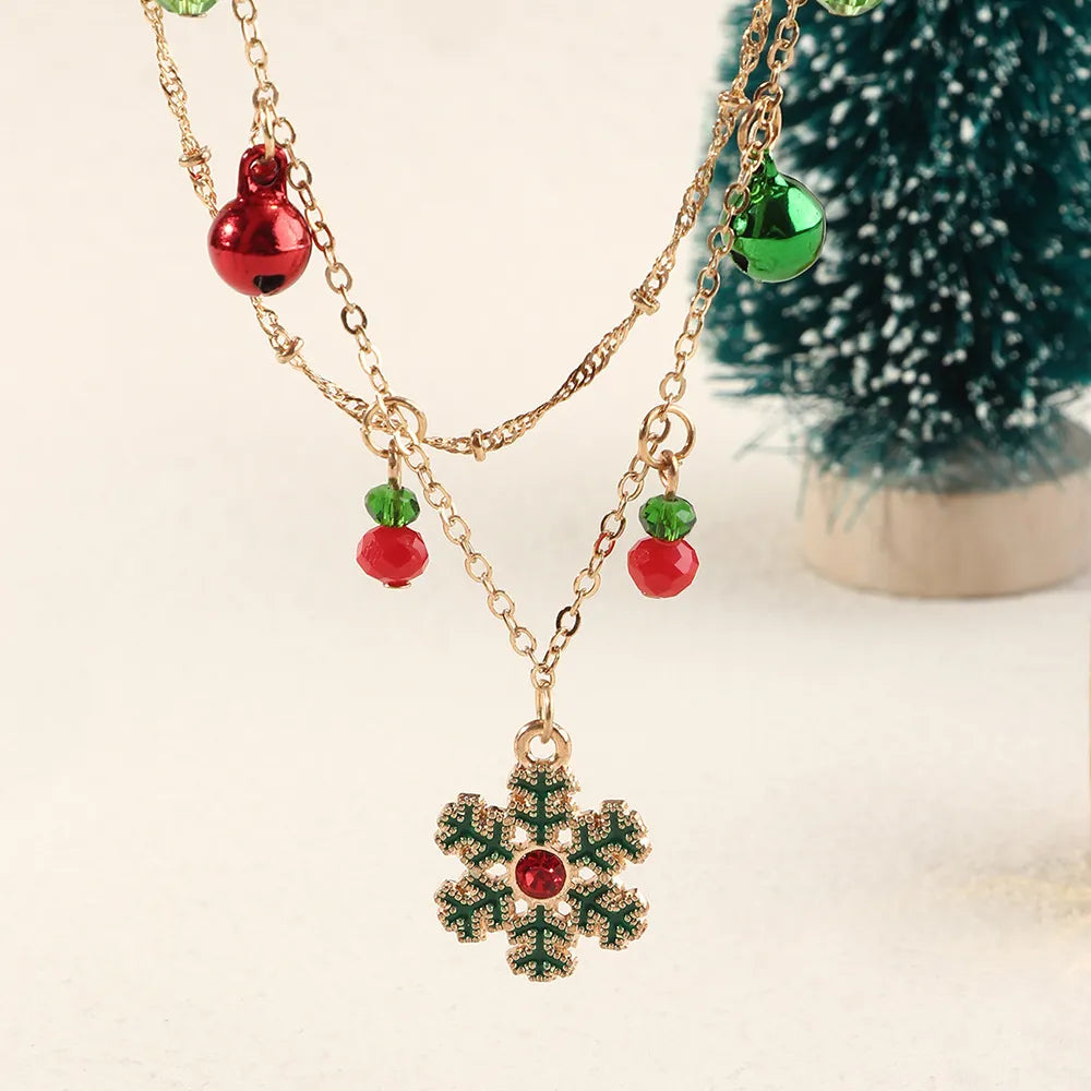 Festive Colourful Snowflake Necklace-Nora Luxe
