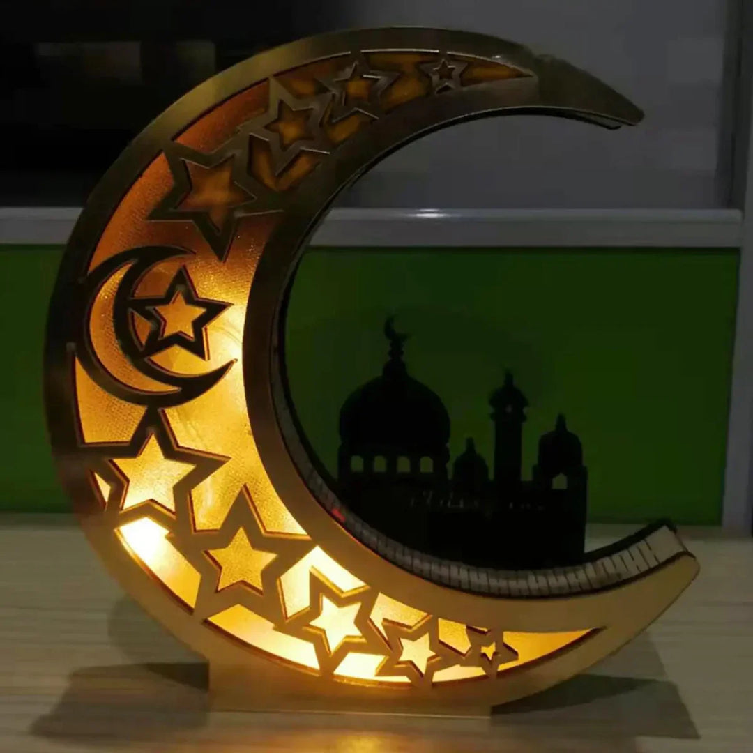 Festive Moon-Shaped LED Lamp - LunarShine-Nora Luxe