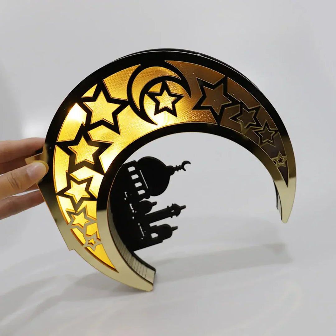 Festive Moon-Shaped LED Lamp - LunarShine-Nora Luxe