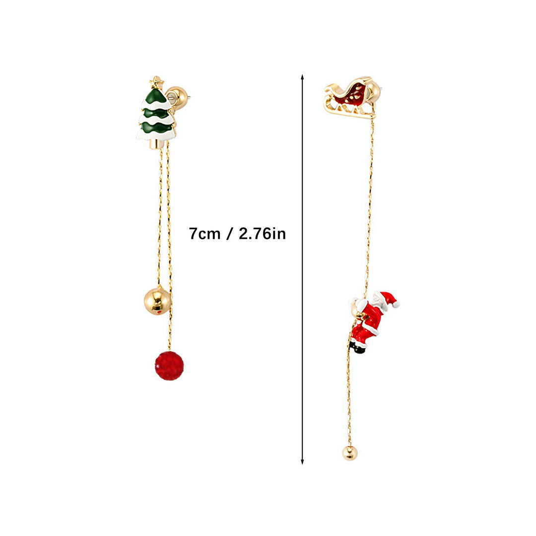 Festive Santa Tassel Earrings | Long Christmas Dangle Jewellery-CHRISTMAS TREE-Nora Luxe