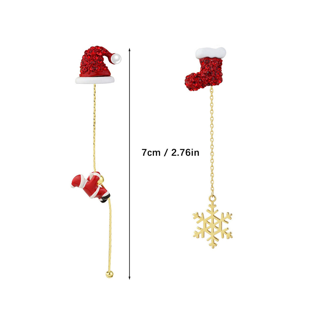 Festive Santa Tassel Earrings | Long Christmas Dangle Jewellery-CHRISTMAS TREE-Nora Luxe