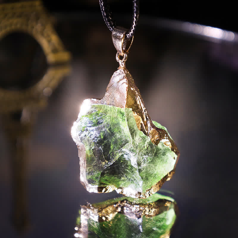 Fine Natural Moldavite Necklace - Lyra-Nora Luxe