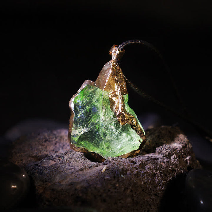 Fine Natural Moldavite Necklace - Lyra-Nora Luxe